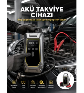 Araç Kullanıcıları İçin Çok Fonksiyonlu Akü Takviye Cihazı