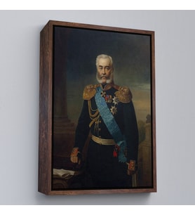 Çerçeveli Rus imparatorluğu Generali Alexander Vladimirovich Adlerberg Tablosu (Siyah)