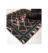 Geometrik Desen Black Seri Twill Eşarp Eşarp Askısı ile Birlikte 90x90 cm Haki P
