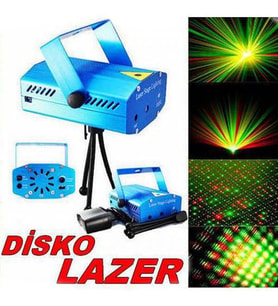 Sese Duyarlı Lazer Show Makinası Kumandalı Mini Disco Sahne Lambası Disko