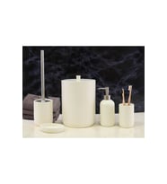 By Selim Elegance Krem 5 Parça Polyester Banyo Seti 