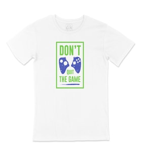 Yeşil Don't Quit The Game Tişört