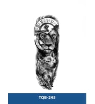 TQB-245 SAAT ASLAN VE KURT DESEN GEÇİCİ KOL DÖVMESİ-TATTO