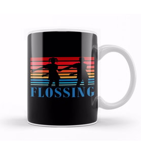 Flossing Sihouette Kids 80s Sunset Kupa Bardak Porselen
