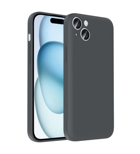 Apple iPhone 15 Plus Uyumlu Kılıf Kamera Korumalı Kartlık Hazneli Zore Vitra Kapak (Gri)