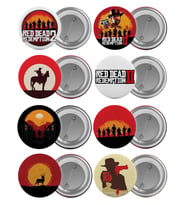 Red Dead Çanta Rozeti Seti 8 Adet En Büyük Boy 5.8cm İğneli Broş