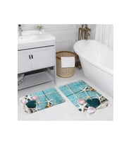Rovigo Home Dijital Baskılı 2'li Banyo paspas Takımı RVG5031 (Mavi)