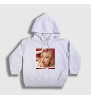 Presmono Unisex Çocuk Beyaz Poster Sabrina Carpenter Kapüşonlu Sweatshirt 471712tt