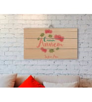 BK Gift Kişiye Özel Canım Annem Tasarımlı Otantik Ahşap Palet Tablo-12