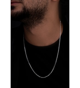 Erkek Gümüş Kolye - 2mm Forse Model • Sevgiliye • Eşe • Babaya • Arkadaşa Kolye Zincir