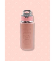 H2o Deri Kılıflı Pipetli Cam Matara 500 Ml Haki