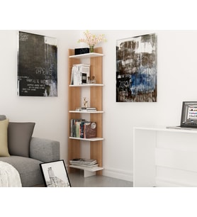 Kitaplık Sky Teak Beyaz