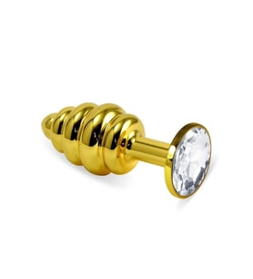 Gold Small Mavi Taşlı Boğumlu  Alıştırıcı Metal Plug-af4178-4