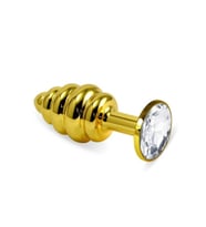 Gold Small Mavi Taşlı Boğumlu  Alıştırıcı Metal Plug-af4178-4