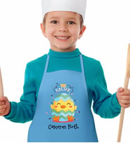 BK Gift Kişiye Özel Paskalya Bayramı Mavi Çocuk Mutfak Önlüğü-4