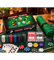 300 Chipli Profesyonel Poker Seti Metal Kutulu 2 Deste İskambil Kağıtlı