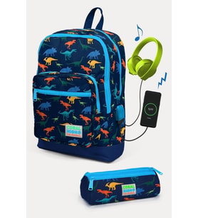 Coral High CoCoral High Kids Lacivert Dinazor Desenli USB'li 2'li Okul Çanta Seti - Erkek Çocuk