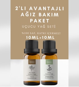 Ağız Bakım 2'li Avantajlı Paketi Karanfil Ve Nane Uçucu Yağı, %100 Saf Aromaterapi Yağları 20 ml