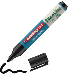 Flipchartmarker 31 EcoLine, yeniden doldurulabilir, 1,5 – 3 mm, siyah