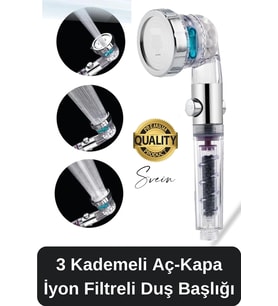 Boncuklu Özel Filtreli Arıtmalı Tazyikli Kireç Önleyici Su Tasarruflu Duş Başlığı 06026