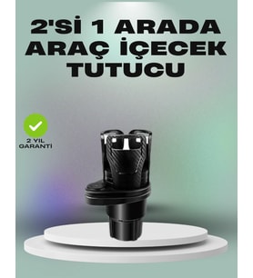 Araba Çift Bardak Tutucu 360° Dönebilen İkisi Bir Arada Ayarlanabilir