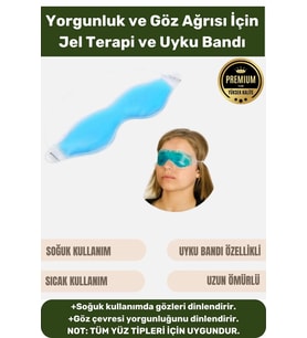 Premium Soğuk Sıcak Uygulama Göz Terapi Bandı Işık Önleyici Göz Dinlendirme Jel Uyku Bandı