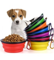 Evcil Hayvan Kedi Köpek Taşınabilir Katlanır Mama ve Su Kabı Pratik Portatif Mama Kabı Tas