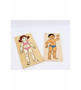 Vücudumuzu Tanıyalım Puzzle Ahşap Akıl ve Zeka Oyunları (Kız ve Erkek Vücut)