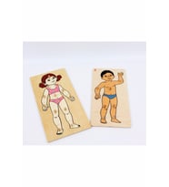 Vücudumuzu Tanıyalım Puzzle Ahşap Akıl ve Zeka Oyunları (Kız ve Erkek Vücut)