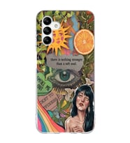Samsung Galaxy A04S Uyumlu Vintage Kolaj Desenli Şeffaf Telefon Kılıfı