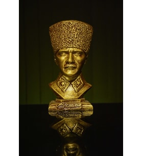 Narçiçeği Takı ve Hediyelik Eşya Özel Tasarım Mustafa Kemal Atatürk Büstü Heykel Biblo (Altın)