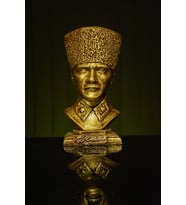 Narçiçeği Takı ve Hediyelik Eşya Özel Tasarım Mustafa Kemal Atatürk Büstü Heykel Biblo (Altın)