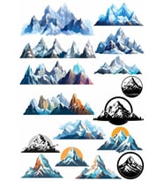 Dağlar Sticker Set 16 Parça Telefon, Tablet, Defter, Laptop Sticker