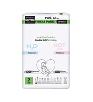Natural Double Soft Bebek Bezi Fırsat Paketi 2 Beden 48 Adet