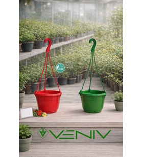 2 Adet Askılı Dekoratif Saksı 18 cm Çap Yükseklik 12 cm
