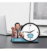 Erkek KBB Doktoruna Hediye Karikatürlü MDF Masa Saati