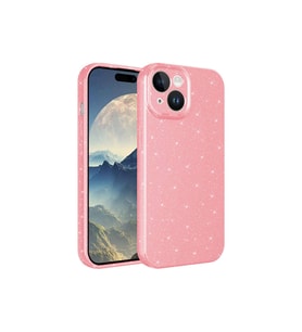 Apple iPhone 15 Uyumlu Kılıf Kamera Korumalı Simli Lüks Zore Koton Kapak (Pembe)