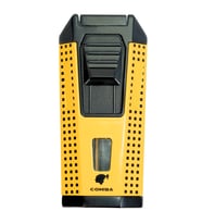 Cohiba Çift Torch Pürmüz Delicili Sarı Siyah Nokta Desenli Metal Puro Çakmağı