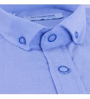 OTTOMODA Erkek Oxford Kısa Kollu Gömlek Mavi