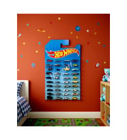 Hotwheels temalı 40 arabalık duvar rafı kartonet gorunumlu 1/64 araba Dekoratif Düzenleyici Stand