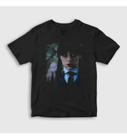 Presmono Unisex Çocuk Siyah Thing And Wednesday Addams Family Addams Ailesi T-Shirt 366239tt