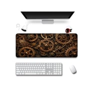 SonicTouch Klavye Mousepad 40x90cm Dikişsiz Pürüzsüz Sıvı Geçirmez Kaymaz Taban Bronz Çarklar