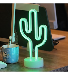 Kaktüs Tasarımlı Neon Led  Işıklı Lamba 22,5 x 13,5cm