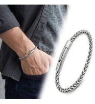 Moncuk Design Hasır Örgü Model Çelik Zincir Erkek Bileklik – Çelik Kilitli 33515B2D9