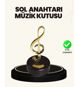 Dönen Sol Anahtarı Figürlü Müzik Kutusu Şık Hediyelik Dekor