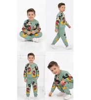 Northcity Antialerjik Pamuklu Pyjama Takımı - 2-5 Yaş Fare Baskılı Çocuk Takımı