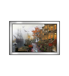 Manzara Temalı Kanvas Tablo Uyumlu 50 x 70 cm Aynalı Siyah Çerçeve