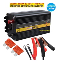 12 VOLT - 300 WATT MODIFIED SINUS WAVE GERÇEK DEĞER INVERTER (12V - 220V Çevirici)