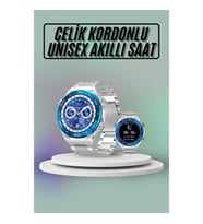 Mey İthalat® Akıllı Saat Çelik Kordonlu Amoled Ekran Android ve İOS Uyumlu Çağrı Cevaplayabilen