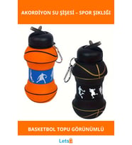 Basketbol Topu Tasarımlı Katlanabilir Akordiyon Su Şişesi